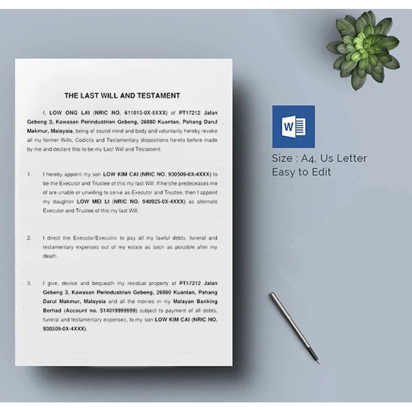Diy Will Writing Template Write Your Own Will Made Easy Shopee Malaysia