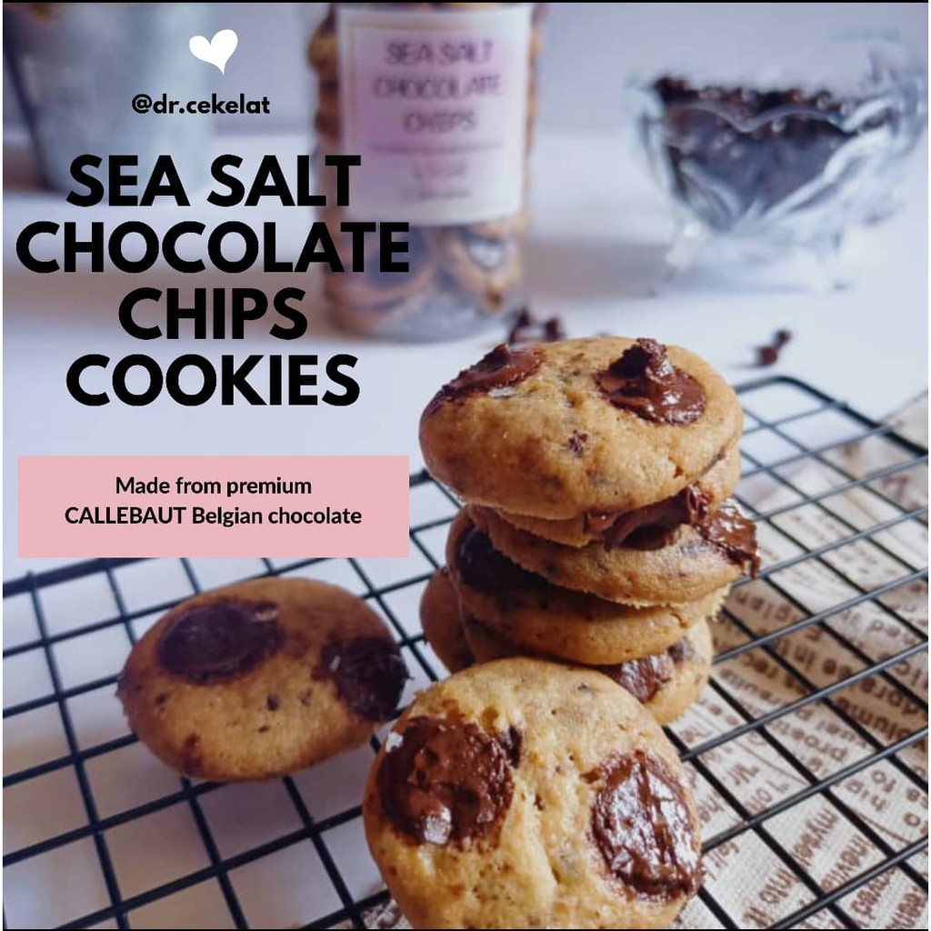 Sea Salt Chocolate Chips Cookies! Crunchy / Callebaut / Belgium