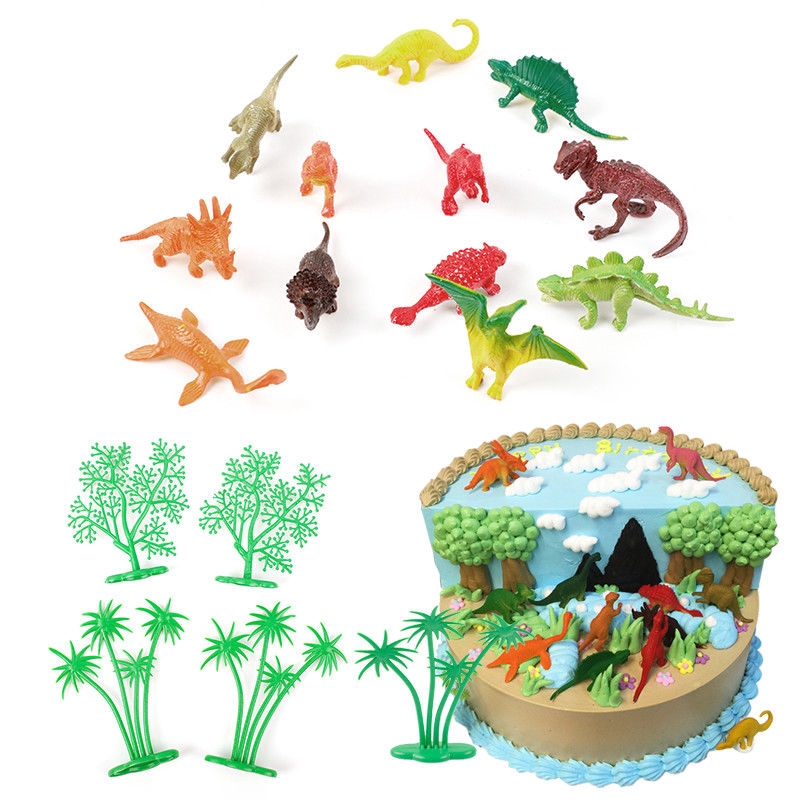 1 Set Jungle Dinosaur Cake Decorating Ornaments For Kids Birthday