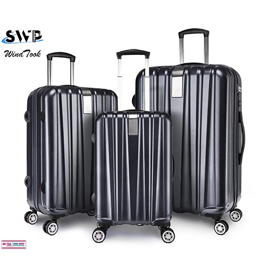 Pure Pc Shining Bright Surface Hardcase Luggage Suitcase With Tsa (20" +24" + 29")
