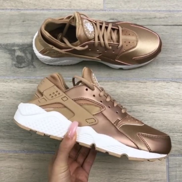 black and rose gold huaraches cheap online