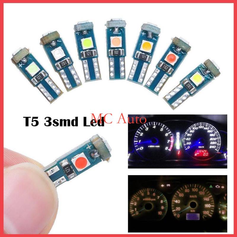 Car Motorcycle T5 LED 3smd Meter LED Dashboard Light Wedge Instrument Lamp Indicator Signal Bulbs 3030 Led T10 T15 LED