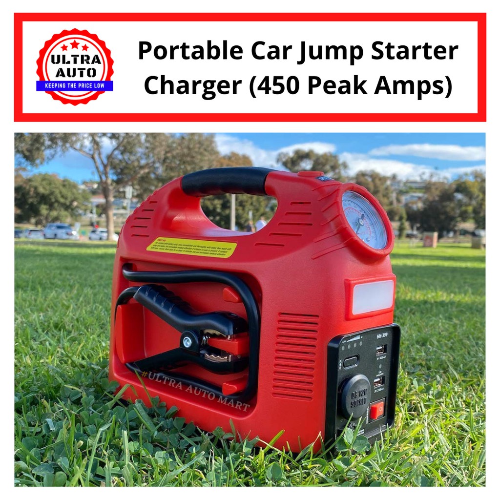 12V POWER BANK BATTERY CHARGER AIR COMPRESSOR PUMP JUMP Starter Multi