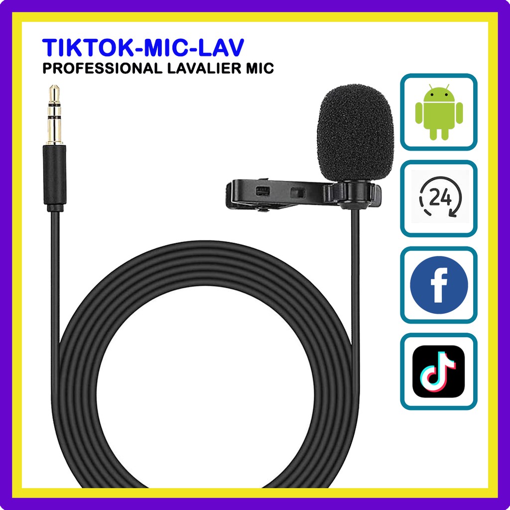 Professional TikTok Lavalier Mic Tik Tok Mic Lav 3.5mm Aux Connector