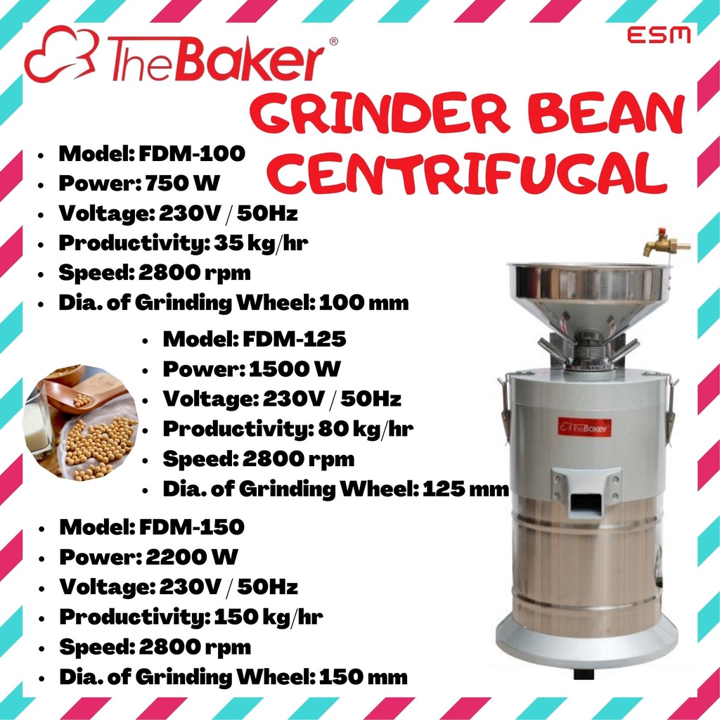 THE BAKER GRINDER BEAN FDM-100,125 & 150 CENTRIFUGAL