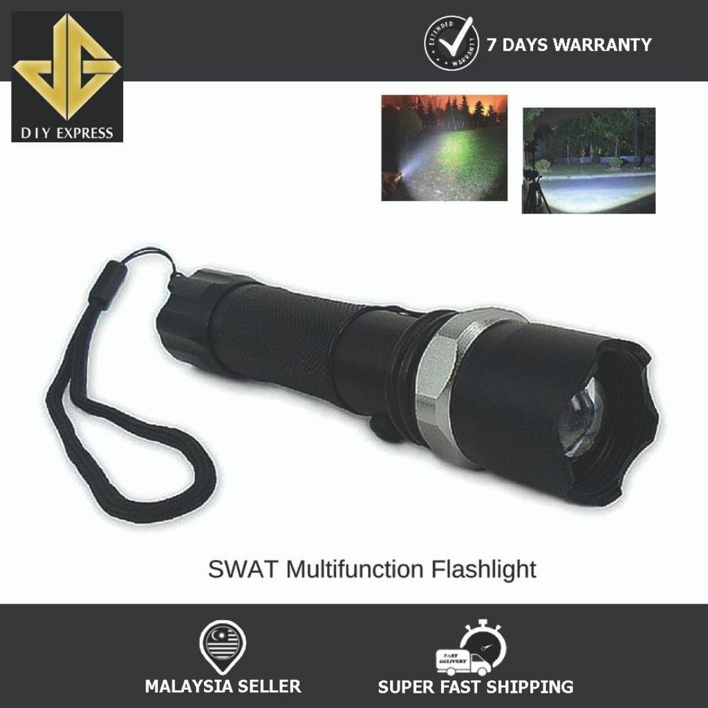 Swat Rechargeable Multifunction LED Flashlight & Torchlight With Zoom ...