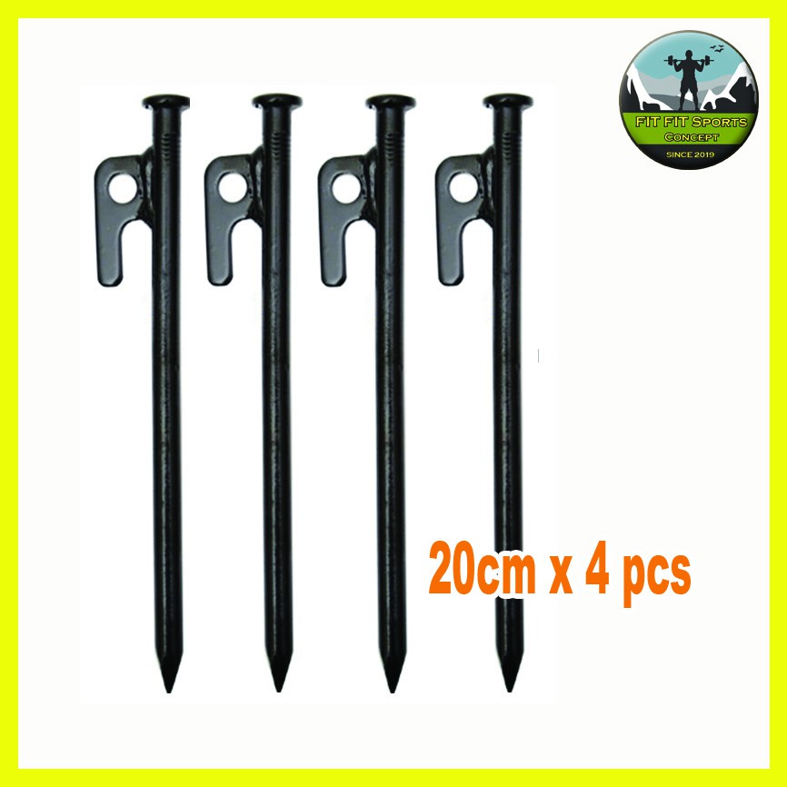 CAMPING GROUND NAIL Black 20cm/30cm/40cm 4/8pcs Metal Stakes Pegs Spiral Nails Camping Awning peg Tent Nails outdoor