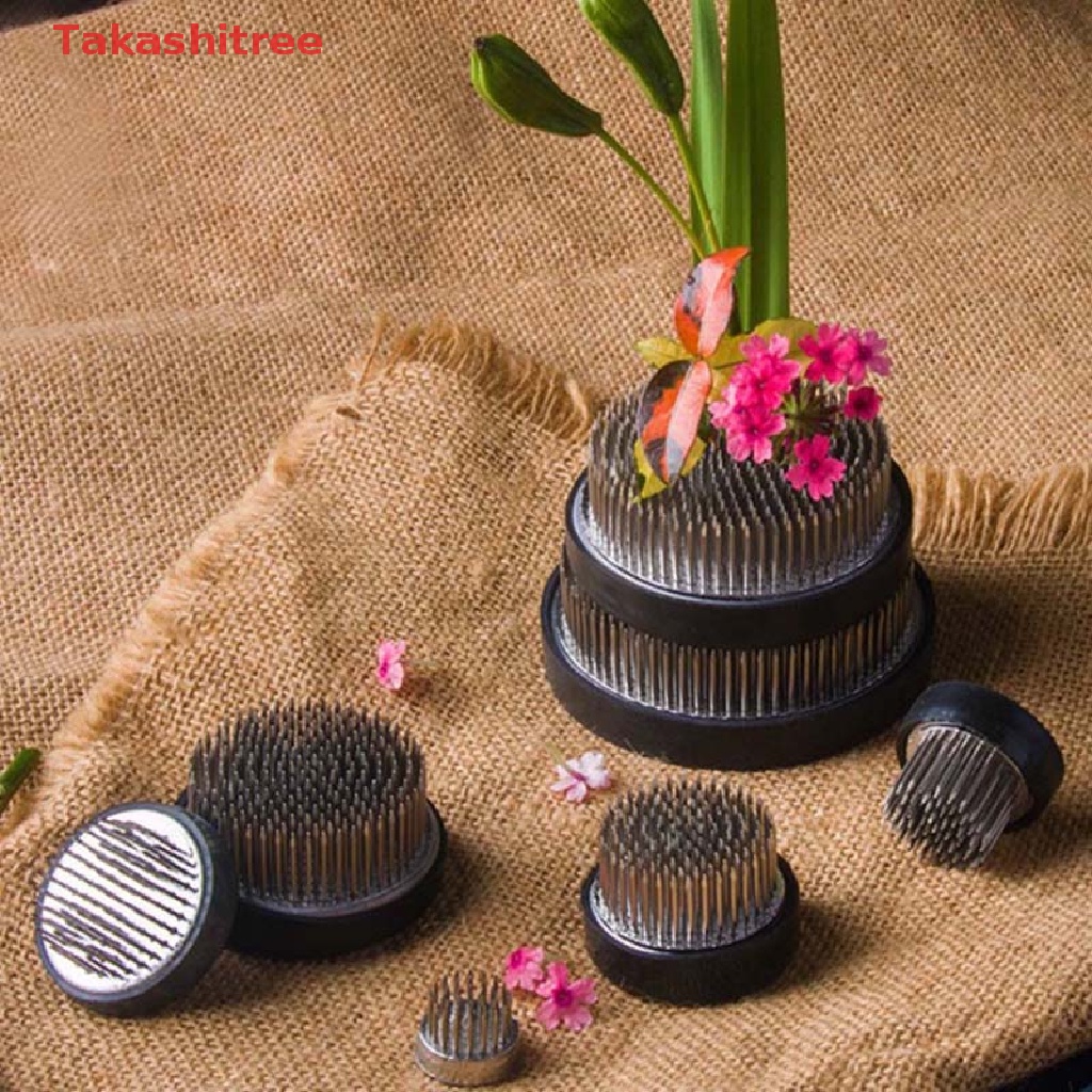 (Takashitree) Round Ikebana Kenzan Flower Frog With Rubber Gasket Art