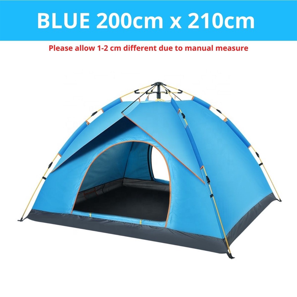 1-4 Person Fake Double Layer Instant Automatic Outdoor Camping Hiking Picnic Tent Easy Install Kemah Senang Pasang