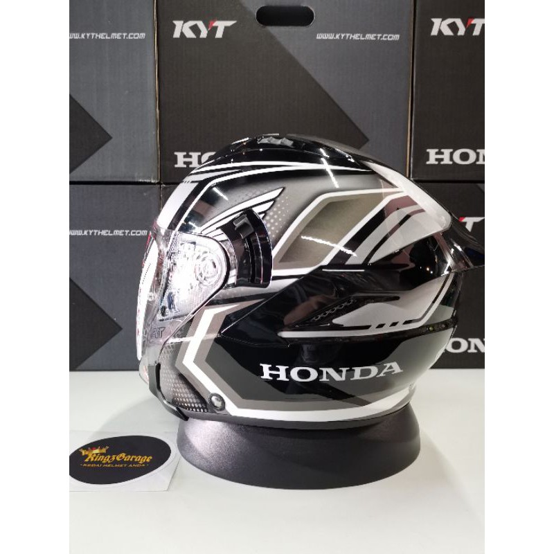 Kingzgarage Helmet Kyt Nfj Honda Demon White Honda Adv Shopee Malaysia