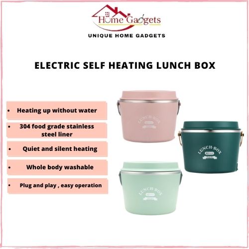 (MY Plug) Portable Electric Heating Lunch Box Electric Self Heating Leakproof Bento Food Warmer Container FH320