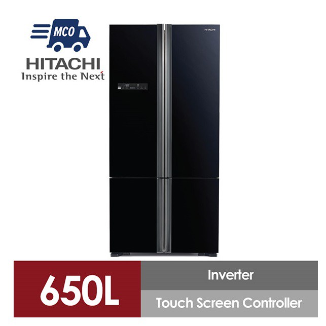 Hitachi Refrigerator French Bottom Freezer 4 Door (650L) RWB800P5M GBK