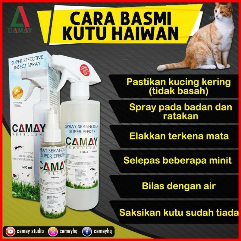 💥HILANGKAN KUTU KUCING DENGAN SPRAY CAMAY💥 Camay Repellent Spray Kutu