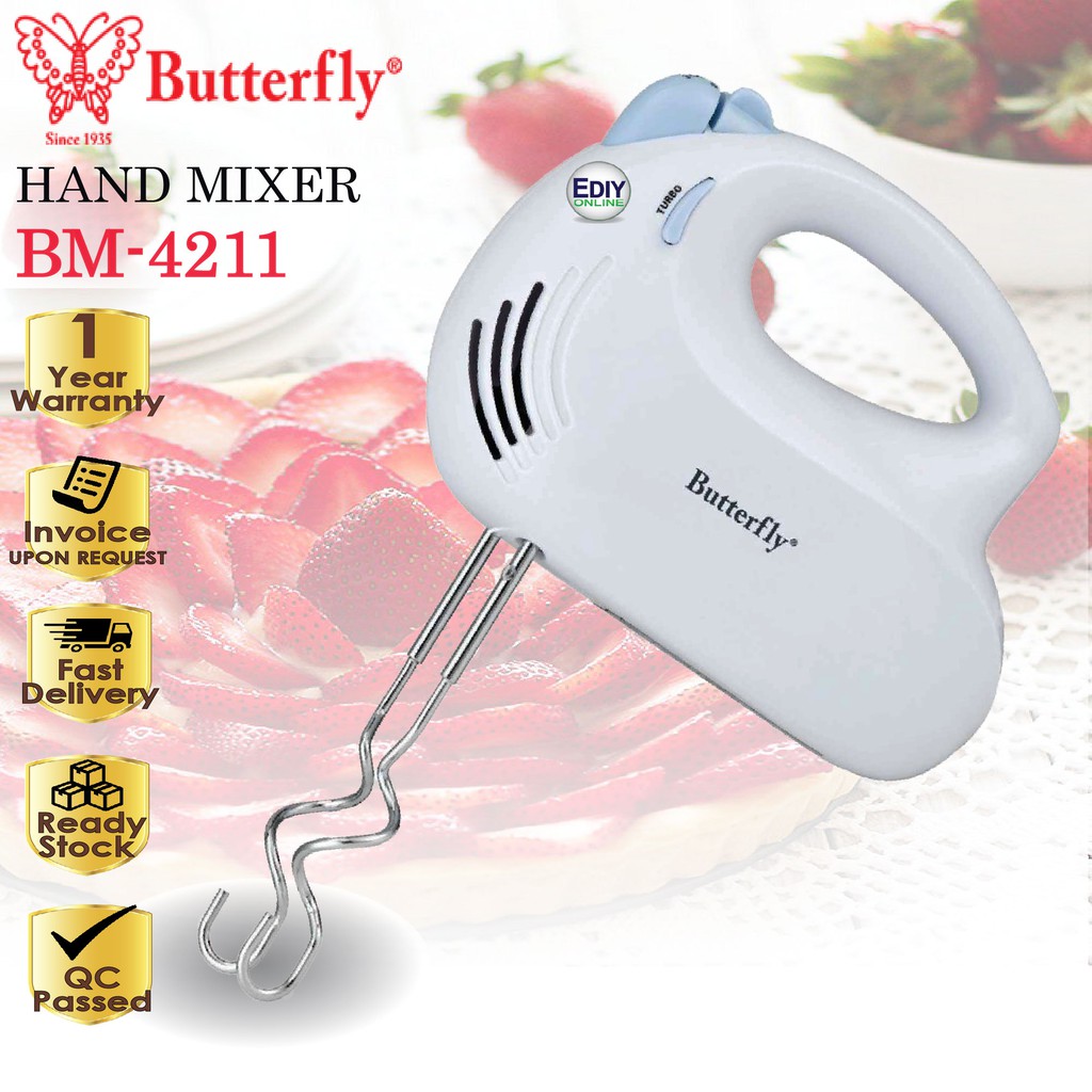 Butterfly Hand Mixer with 5 Speed BM-4211 BM4211 - 200W Bakery Cake Baker Bread Pengadun Tepung Kuih Kek Roti 手动搅拌器