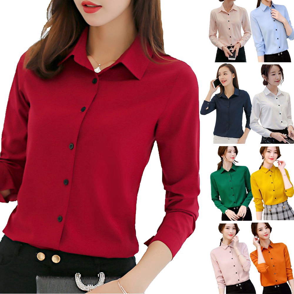 Fashion Casual Blouse Women Chiffon OL 