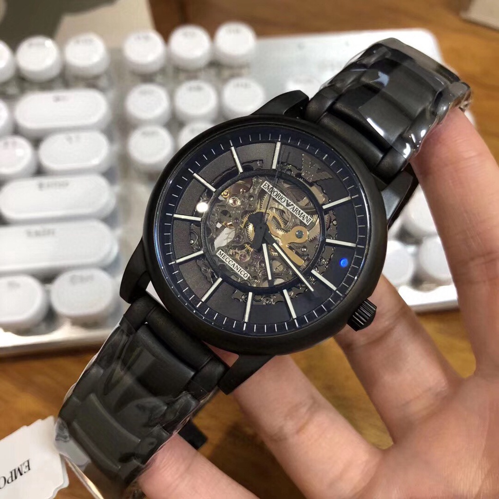 ?[Original]Emporio Armani AR60008 men watches Automatic Mechanical Leather  waterproof Business watch jam tangan lelaki 9 | Shopee Malaysia
