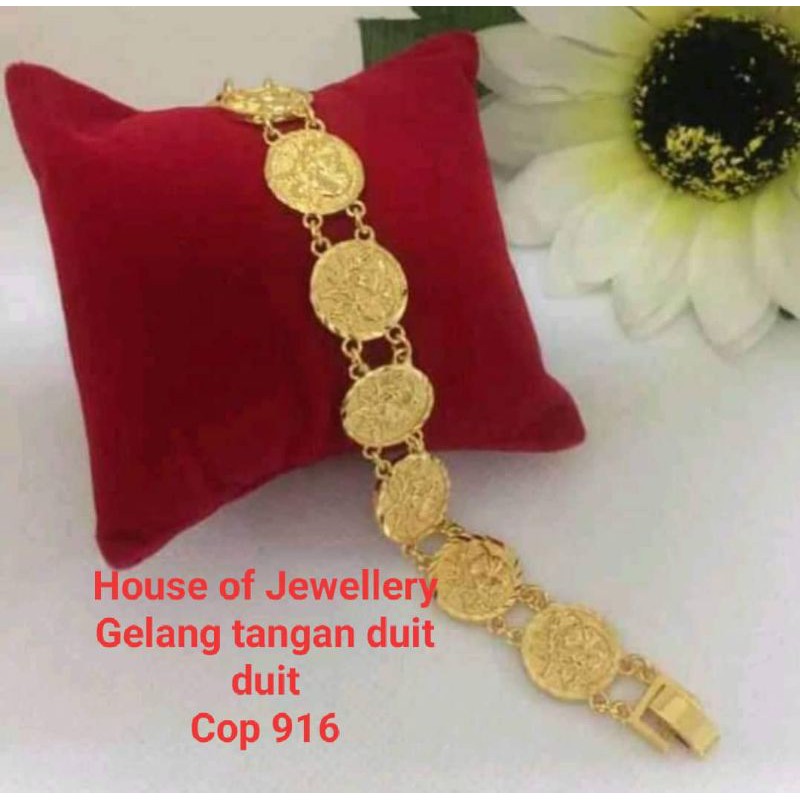 Free Cop9 1 6 Gelang Tangan Duit Syiling Viral Emas Bangkok Shopee Malaysia