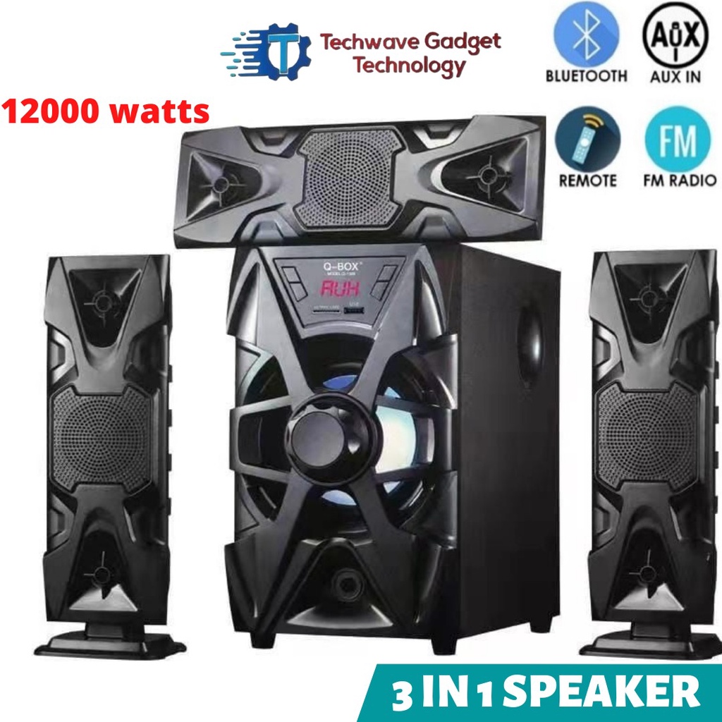 3 in 1 Wireless Bluetooth Lighting Digital Audio System Subwoofer HIFI Speaker 12000 Watts P.M.P.O