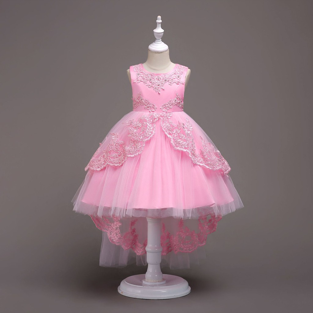Princess Dress Kids Flower Girl Wedding Dress Pink Dark Blue
