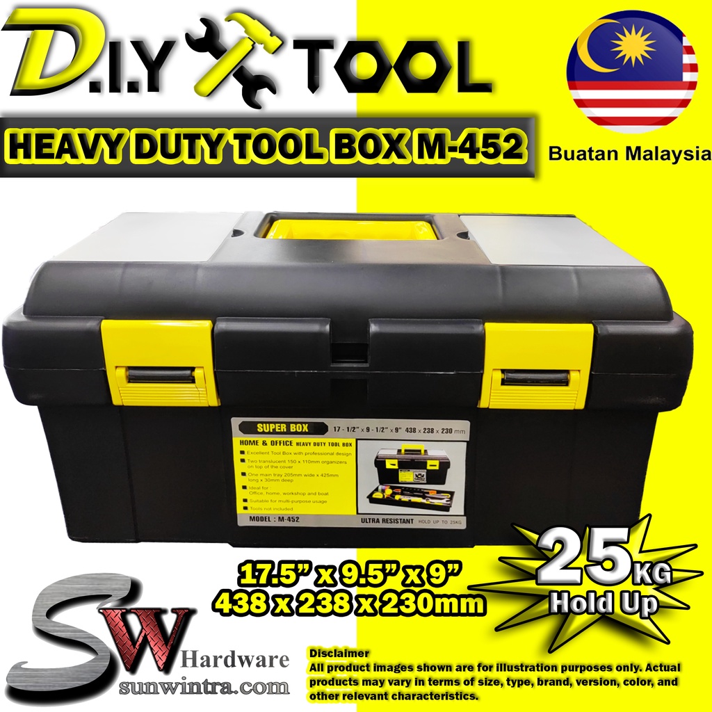 SW Hardware 17.5" Heavy Duty Tool Box Super Box Super Box II M452 M-452 M-452II M452II M 452 II