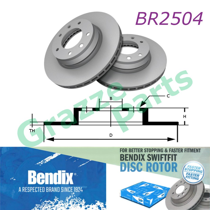 1pc) Bendix Swiftfit Disc Brake Rotor Front for BR2504 Honda City SEL IDSI  Jazz Shopee Malaysia