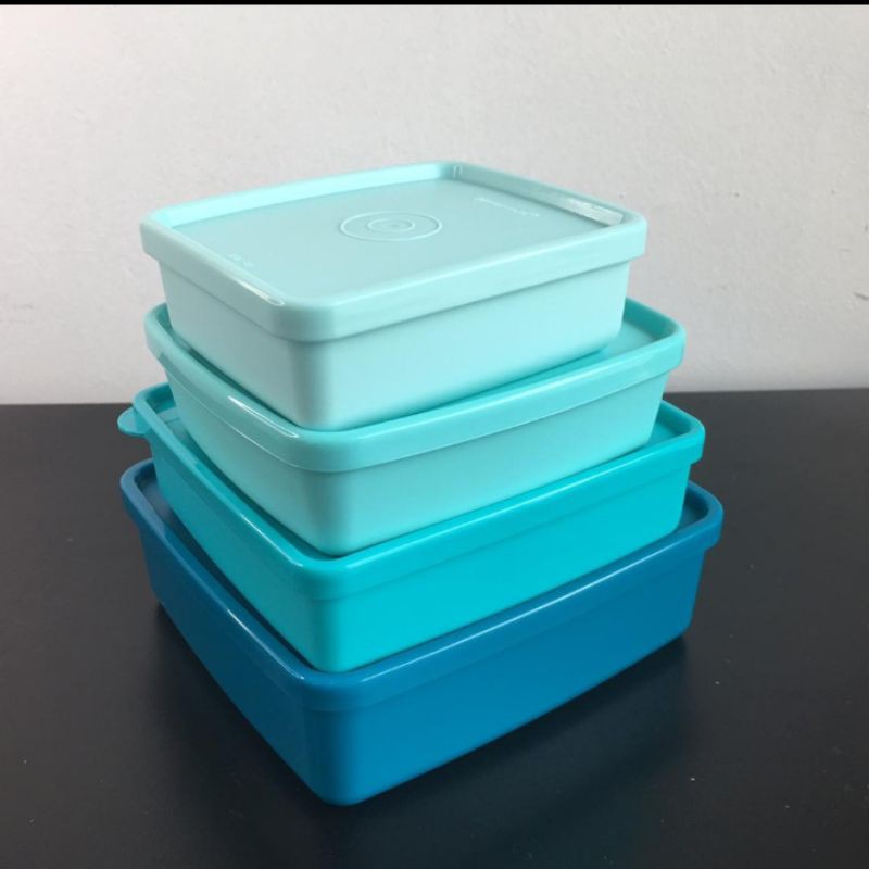 READY STOCK TUPPERWARE *SQUARE AWAY SET*(BLUE)