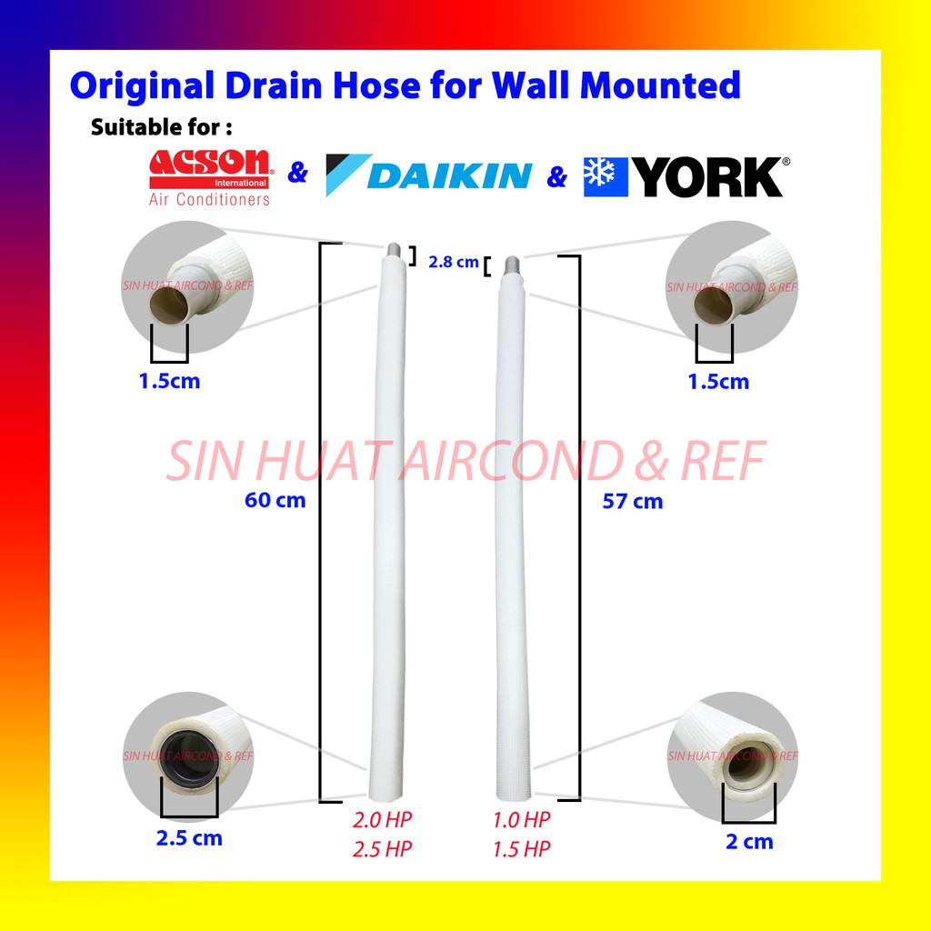 Original Part Drain Hose For Wall Mounted Daikin York Acson Hose Pipe Keluar Air Aircond Shopee Malaysia