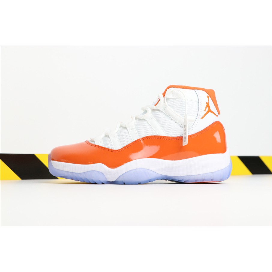 orange white jordan 11