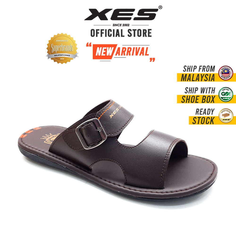 XES Men BSMM21014 Double Strap Sandals (Black, Brown)