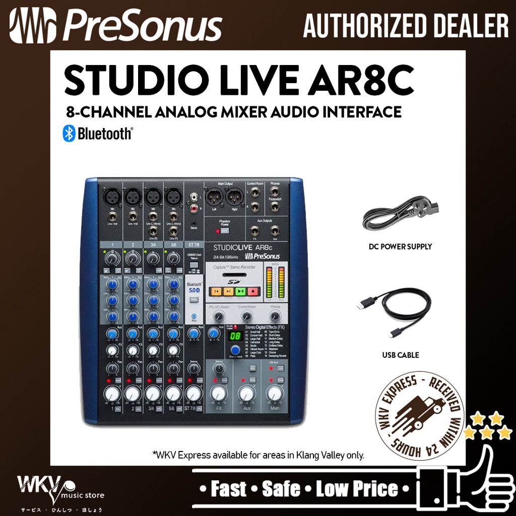 PreSonus StudioLive AR8c Mixer and Audio Interface with Effects (AR8C