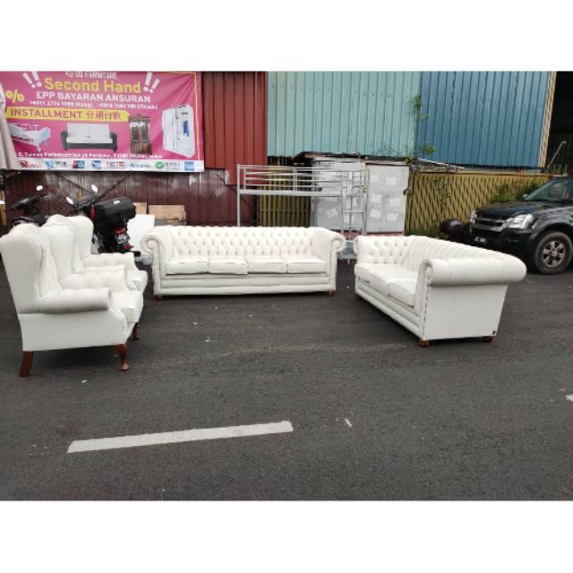Genuine Leather Chesterfield Sofa Second Hand Shopee Malaysia