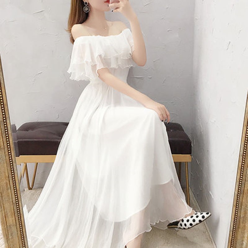 white chiffon summer dress