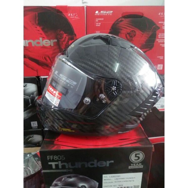 LS2 FF805 THUNDER (GROSS CARBON) CARBON FIBER FULLFACE HELMAT | Shopee ...