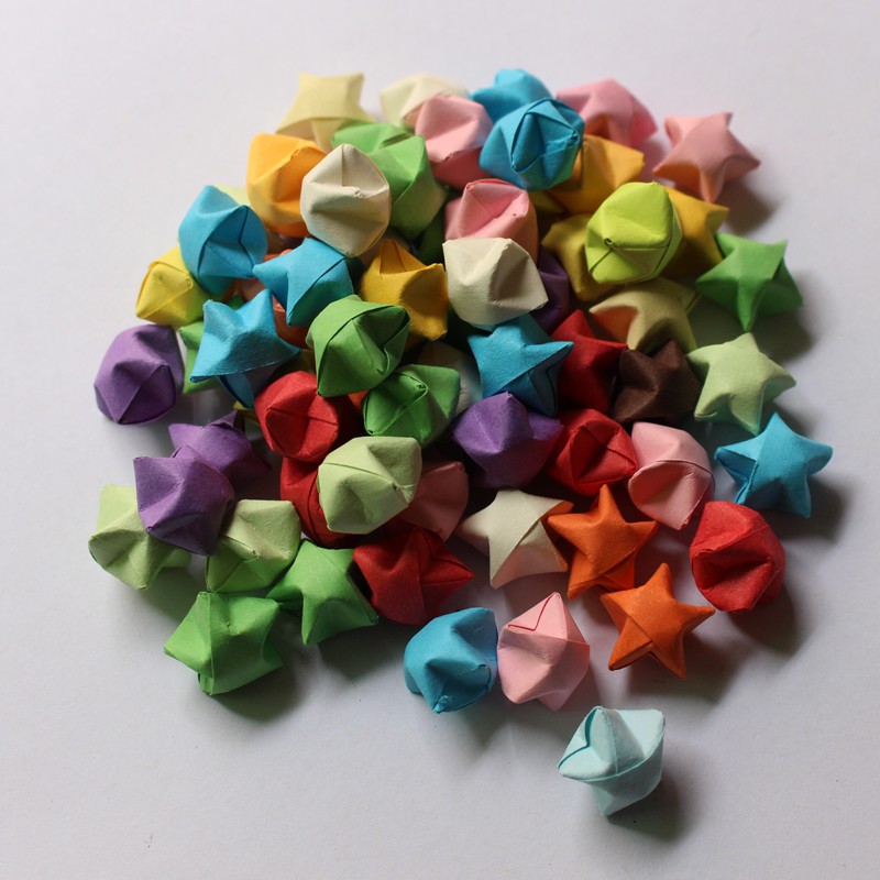 100Pieces 1.6cm Handmade Origami Star For Wedding Decorations DIY Paper