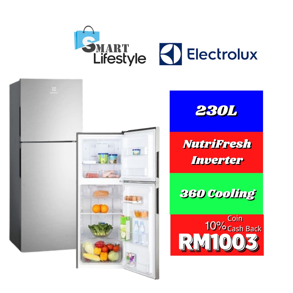 Electrolux Nutrifresh Inverter Top Mount Fridge Refrigerators 230l Etb2302h A Shopee Malaysia