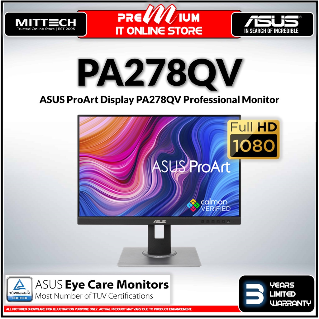 Asus ProArt Display PA278QV Professional Monitor - 27-inch | IPS | 2K ...