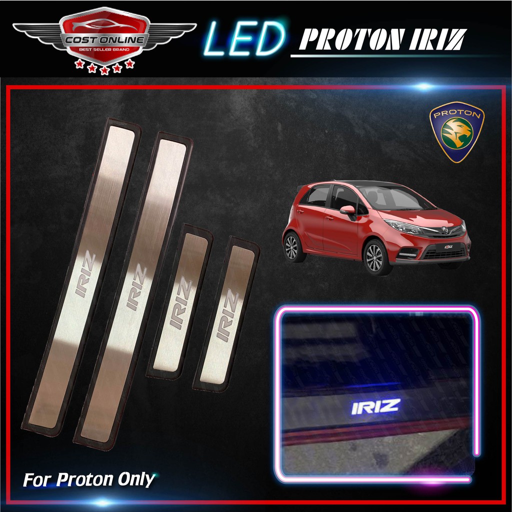 【Side Step Pedals】OEM Side Sill Step Plate(Blue LED) For Proton X70 / Iriz/ Persona 2016 / Saga New / X50