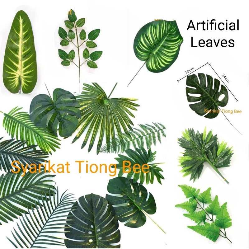 1PC ARTIFICIAL TROPICAL LEAF / DAUN MONSTERA / PALM LEAF / TURTLE LEAF / DAUN TIRUAN / SIMULATION LEAF PARTY HOME DECOR