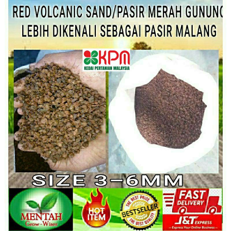 Pasir Malang Merah Berkualiti 1kg Red Volcanic Sand Untuk Bonsai