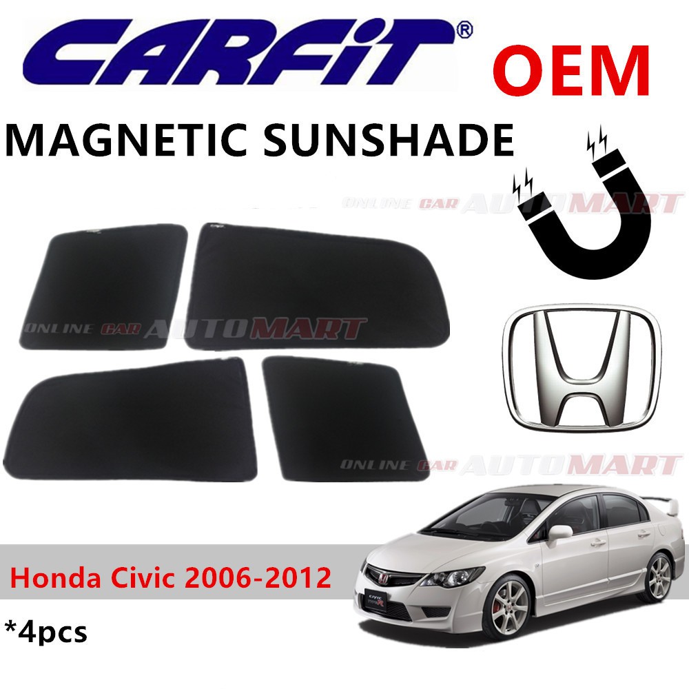 CARFIT OEM Magnetic Custom Fit Sunshade For Honda Civic Yr 2006-2012 (4pcs)
