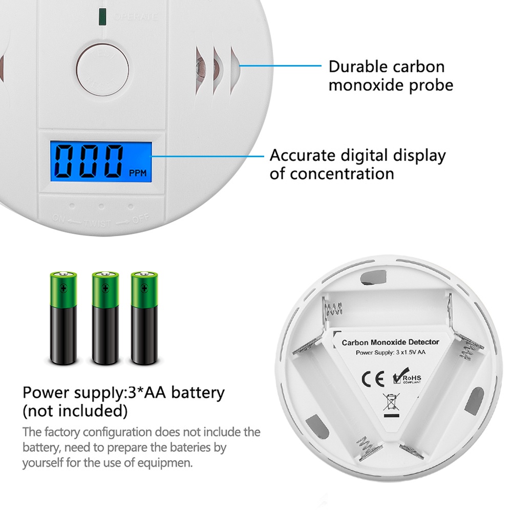 Quality Have Poison alarm detector home security 85db independent photoelectric lcd co gas sensor carbon monoxide Dur... - Image 4