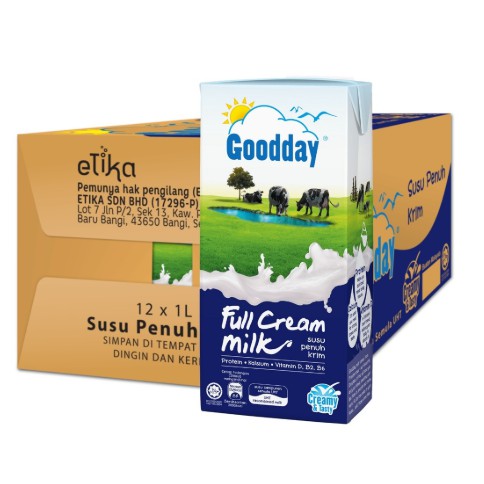 Goodday Uht Milk 1l Full Cream 1 Carton X 12 Shopee Malaysia