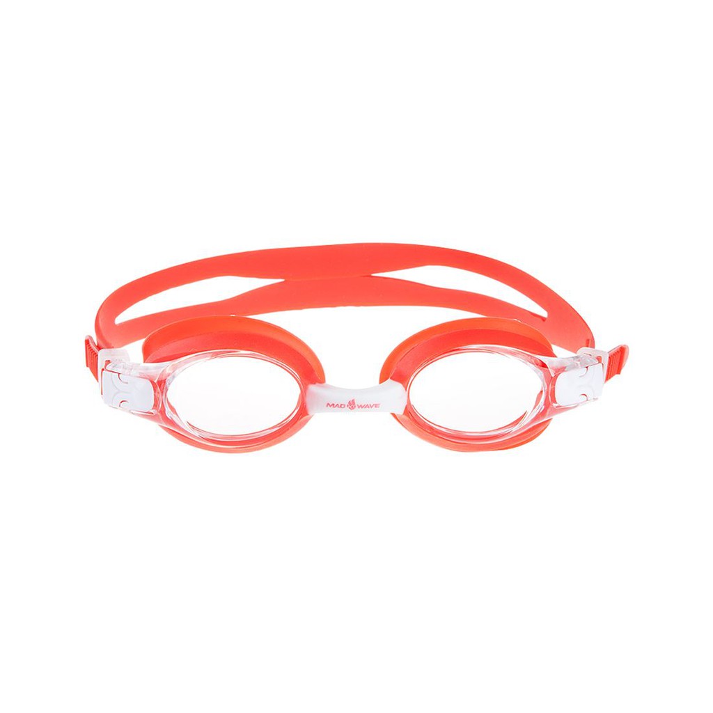 red swimming goggles