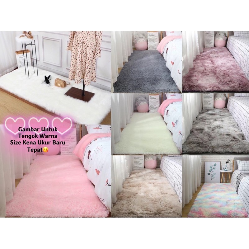 High Quality Karpet Bulu Lembut Fulffy Carpet Soft ShaGgy Size S/M/L/XL/XLL/3XL/6XL ??Ready Stock