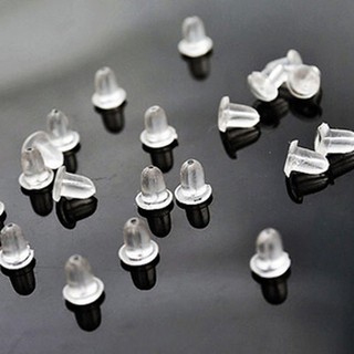 100pcs Rubber Earring Soft Clear Stud Earing Back Nuts Ear Stoppers Plugs