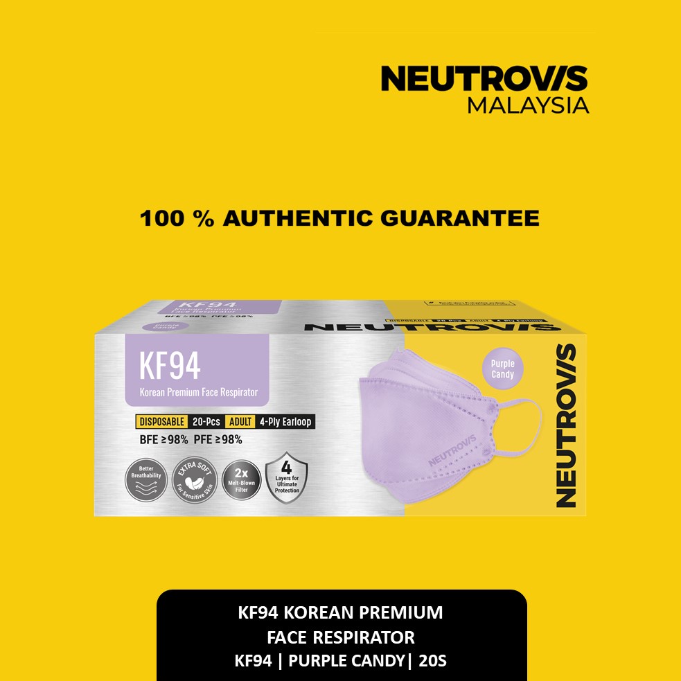 NEUTROVIS KF94 Purple Candy Neutrovis Korean Premium Face Respirator 4PLY - 20 pcs