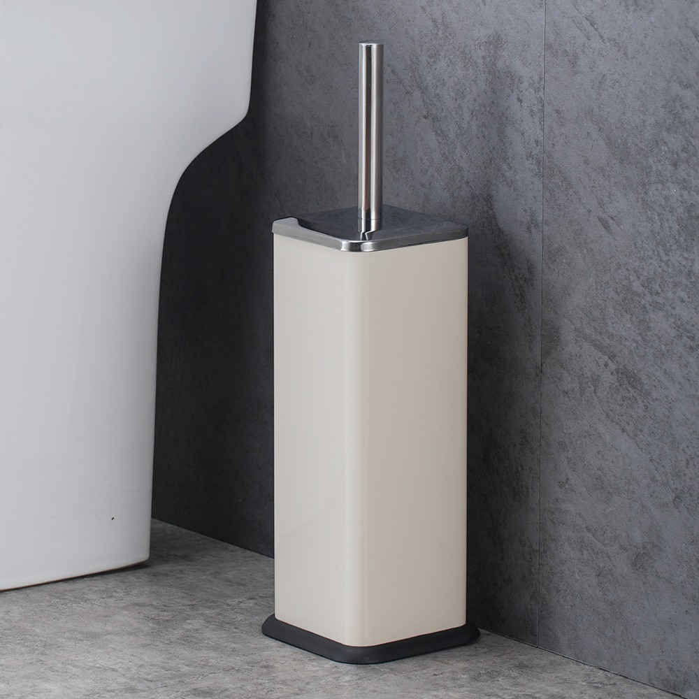 beige toilet brush holder