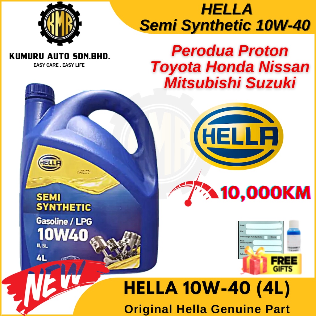 Hella Semi Synthetic 10W40 Engine Oil 4L Honda City Accord Civic
