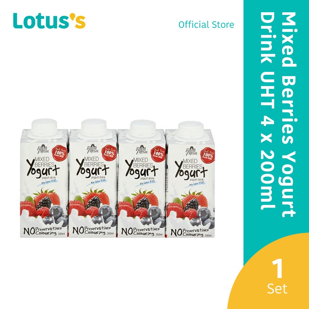 Farm Fresh Mixed Berries Yogurt Drink UHT 4 x 200ml Shopee Malaysia