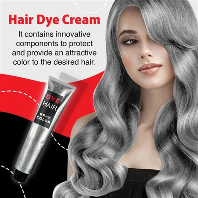 Grandma Gray Hair Dye Cream Natural Plant Pure DIY Shampoo Lasting